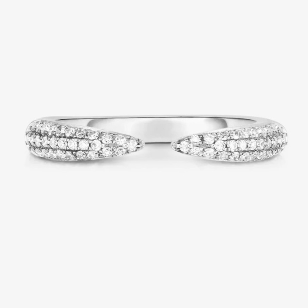 Triple Row Diamond Claw Ring